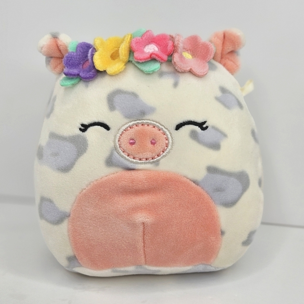 Squishmallows Rosie the Pig 5" Plush Toy Floral Crown Soft Cute Collectible